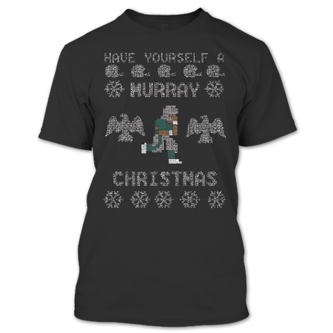 A black t-shirt with the shopify logo