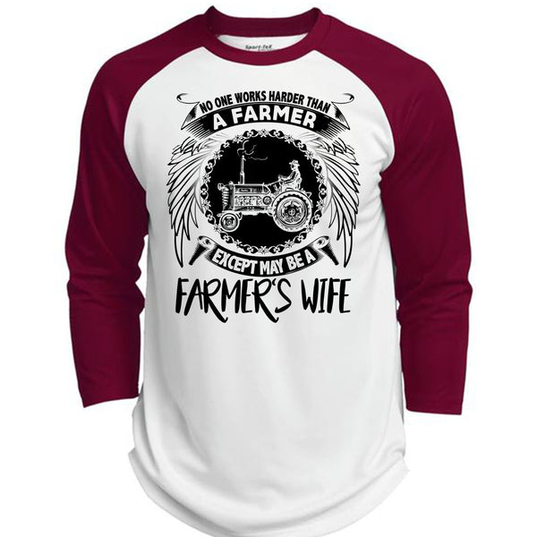 No One Works Harder Than A Farmer T Shirt, I Love Farming T Shirt, Awesome T-Shirts  (Polyester Game Baseball Jersey)