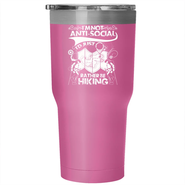I'd Just Rather Be Hiking Tumbler 30 oz Stainless Steel, I Love Hiking Travel Mug