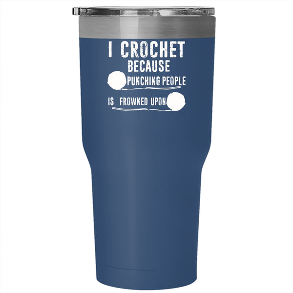 I Crochet Tumbler 30 oz Stainless Steel, Cool Gift For My Mom Travel Mug
