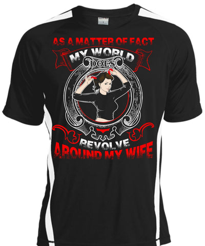 A black t-shirt with the shopify logo