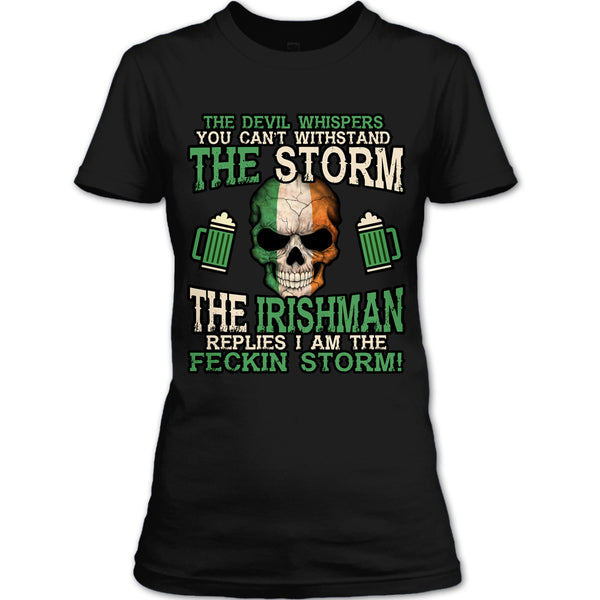 A black t-shirt with the shopify logo