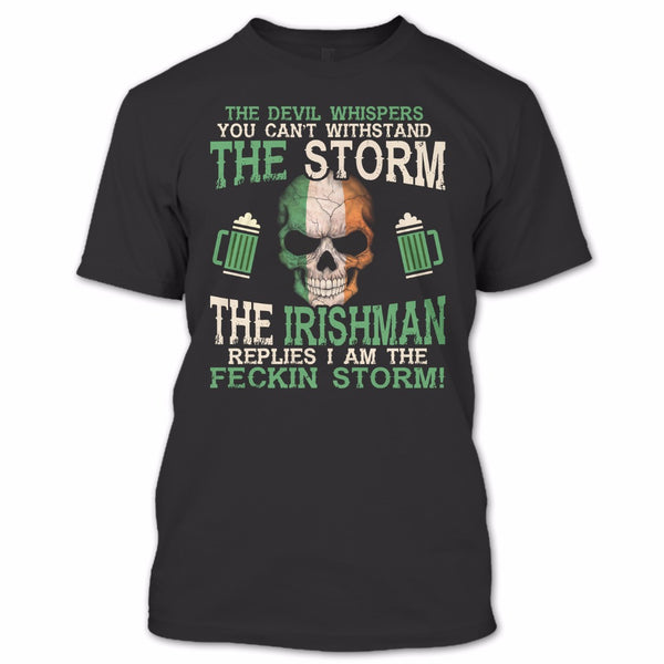 A black t-shirt with the shopify logo