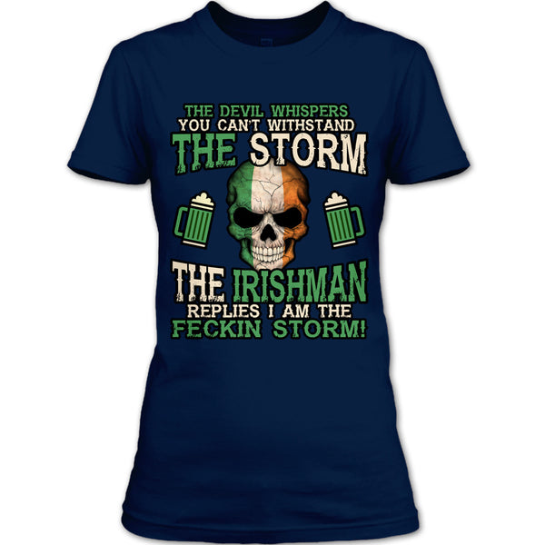 A black t-shirt with the shopify logo