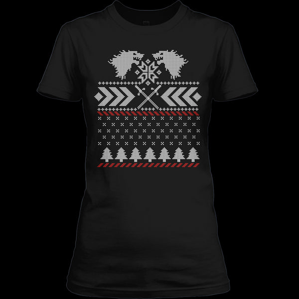 A black t-shirt with the shopify logo