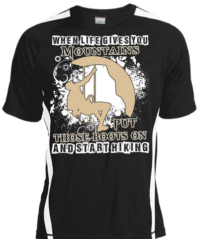 A black t-shirt with the shopify logo