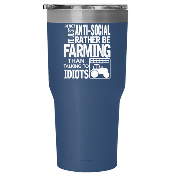 I'd Just Rather Be Farming Tumbler 30 oz Stainless Steel, I Love Farming Travel Mug