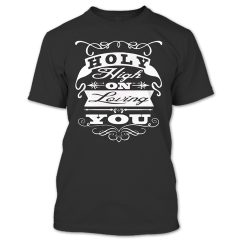 A black t-shirt with the shopify logo