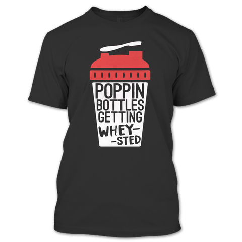 A black t-shirt with the shopify logo