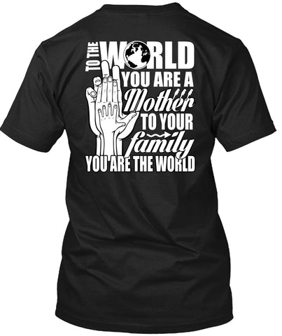 A black t-shirt with the shopify logo