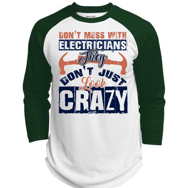 Don't Mess With Electricians T Shirt, I Love Electrician T Shirt, Awesome T-Shirts  (Polyester Game Baseball Jersey)