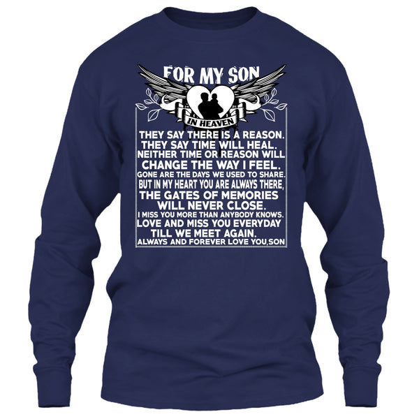 For My Son In Heaven T Shirt, Forever Love You Son T Shirt