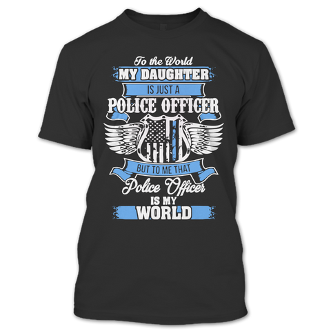 A black t-shirt with the shopify logo