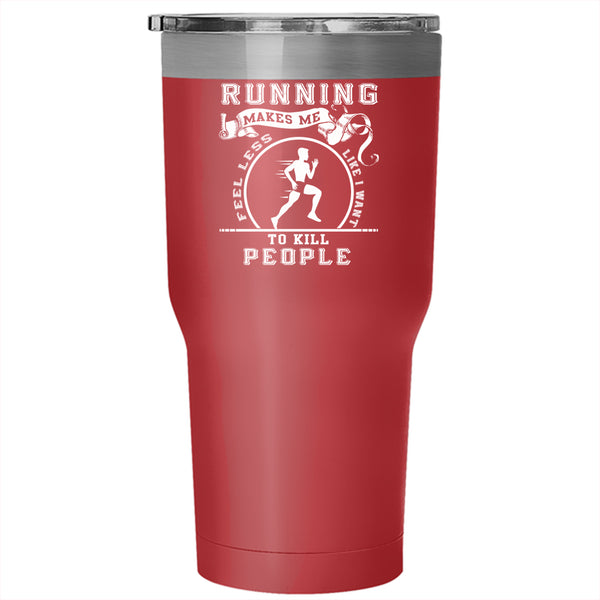 Funny Running Tumbler 30 oz Stainless Steel, Cool Gift For Runner Travel Mug