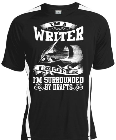 A black t-shirt with the shopify logo