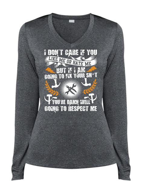 I Am Going To Fix T Shirt, Being An Electrician T Shirt, Cool Shirt (Ladies LS Heather V-Neck)
