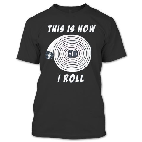 A black t-shirt with the shopify logo