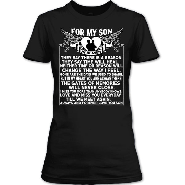 For My Son In Heaven T Shirt, Forever Love You Son T Shirt
