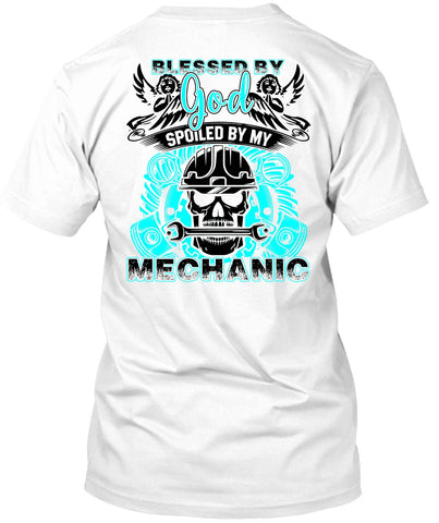 A black t-shirt with the shopify logo