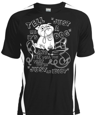 A black t-shirt with the shopify logo