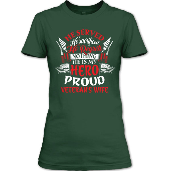 Proud Veteran's Wife T Shirt, Cool Veteran Husband T Shirt