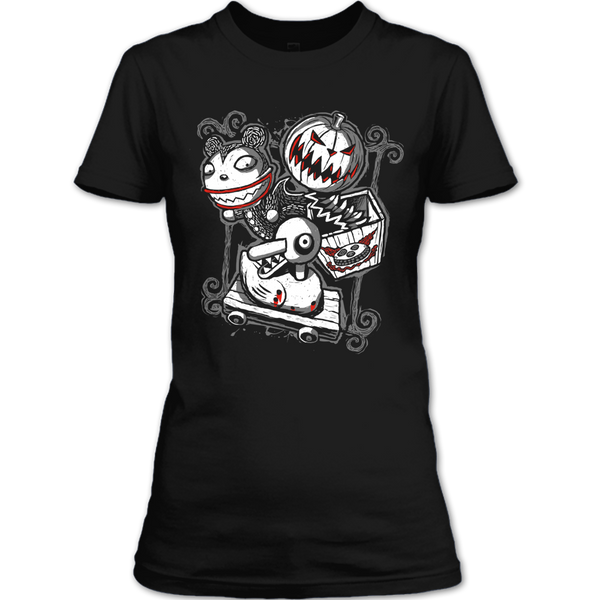 A black t-shirt with the shopify logo