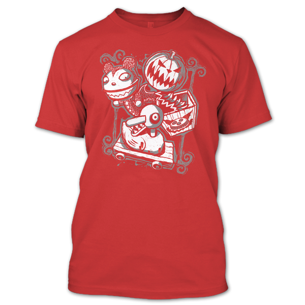 A black t-shirt with the shopify logo