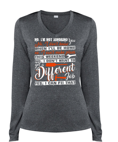 I Can Fix That T Shirt, Being An Electrician T Shirt, Cool Shirt (Ladies LS Heather V-Neck)