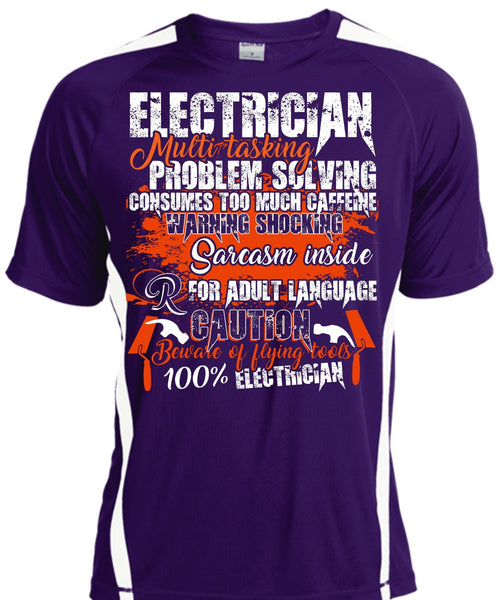 Electrician Multitasking T Shirt, Flying Tools 100% Electrician T Shirt, Cool Shirt
