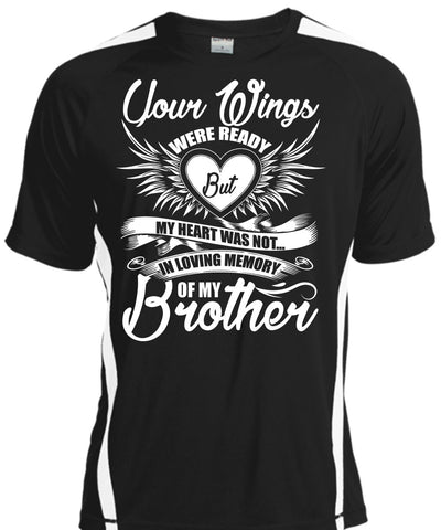 A black t-shirt with the shopify logo