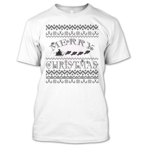 A black t-shirt with the shopify logo