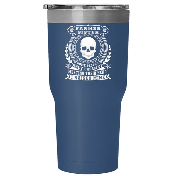 Farmer Sister Tumbler 30 oz Stainless Steel, Cool Gift For My Sister Travel Mug