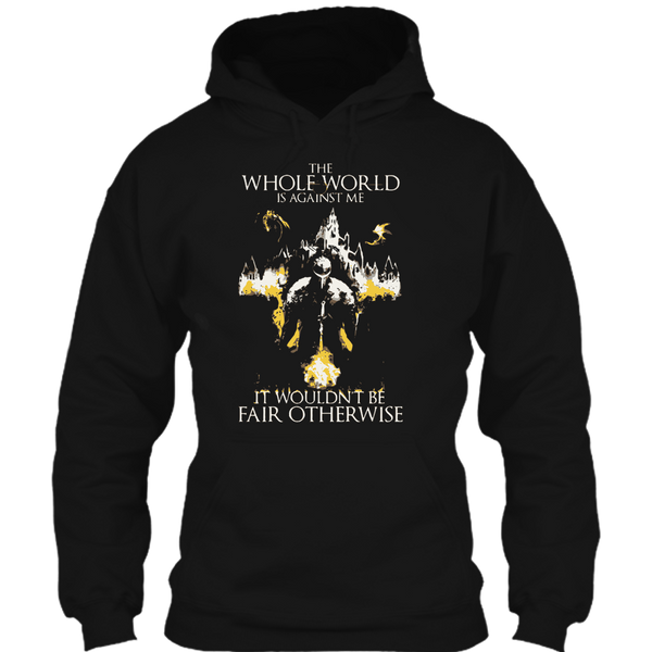 A black t-shirt with the shopify logo