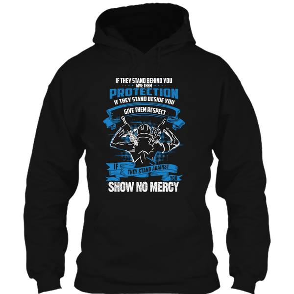 A black t-shirt with the shopify logo