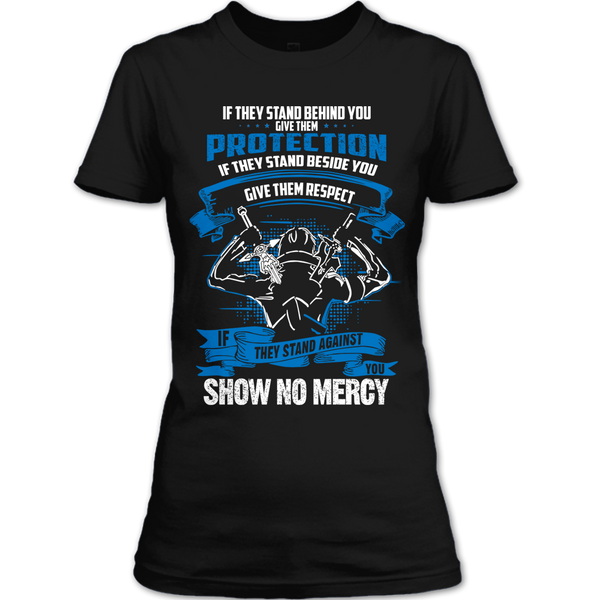 A black t-shirt with the shopify logo