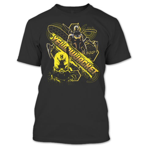 A black t-shirt with the shopify logo