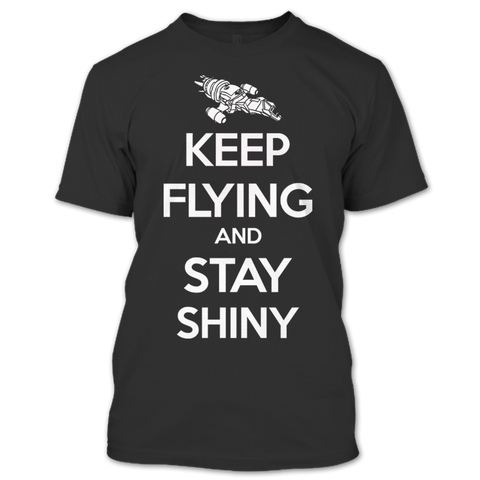 A black t-shirt with the shopify logo