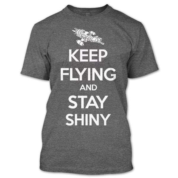 A black t-shirt with the shopify logo