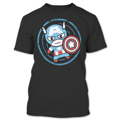 A black t-shirt with the shopify logo