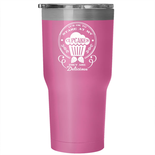 It's Ok To Stare At My Cupcakes Tumbler, I Love Baking Mug