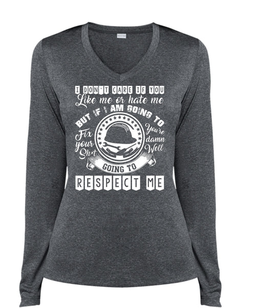I Am Going To Fix T Shirt, I Love Electrician T Shirt, Cool Shirt (Ladies LS Heather V-Neck)
