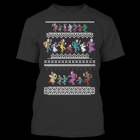 A black t-shirt with the shopify logo