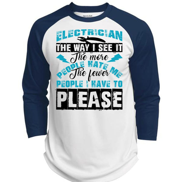 Electrician The Way T Shirt, Being An Electrician T Shirt, Awesome T-Shirts  (Polyester Game Baseball Jersey)