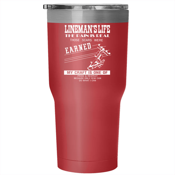 Lineman's Life Tumbler 30 oz Stainless Steel, Cool Gift For Linemen Travel Mug