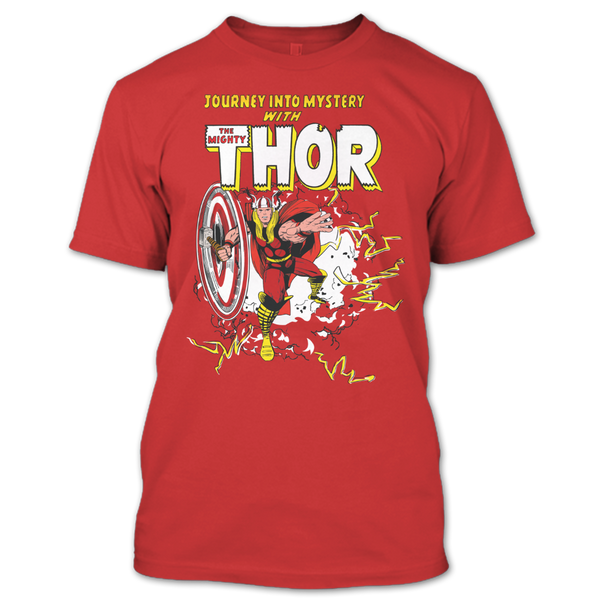 A black t-shirt with the shopify logo