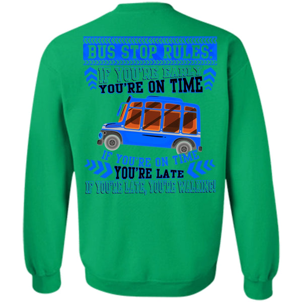 I Love Bus T Shirt, Bus Stop Rules Sweatshirt