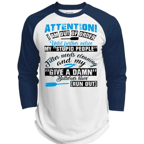 I Am Out Of Order T Shirt, I Love Electrician T Shirt, Awesome T-Shirts  (Polyester Game Baseball Jersey)