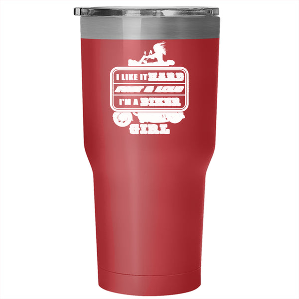 I Like It Hard Fast And Loud Tumbler 30 oz Stainless Steel, I'm A Biker Girl Travel Mug