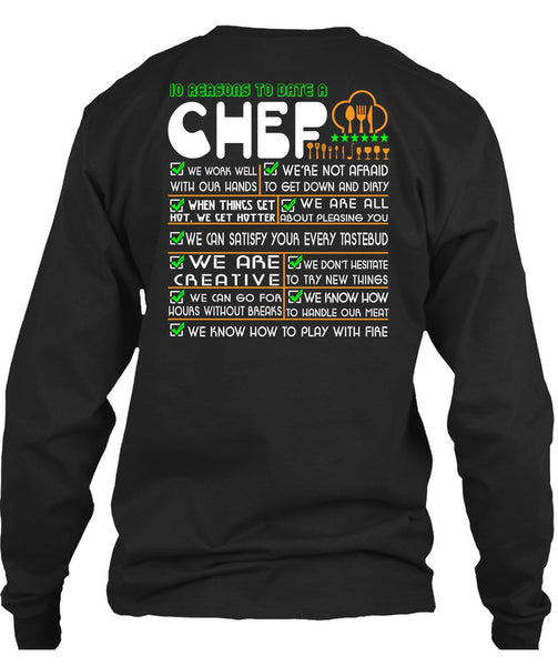 10 Reason To Date A Chef T Shirt, I Love Cooking T Shirt
