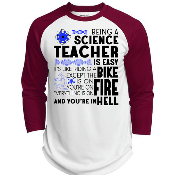 Being A Science Teacher Is Easy T Shirt, Being A Teacher T Shirt, Awesome T-Shirts  (Polyester Game Baseball Jersey)